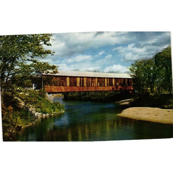 Smith Covered Bridge Postcard Travel Souvenir Unposted New Hampshire Vintage - Picture 1 of 2